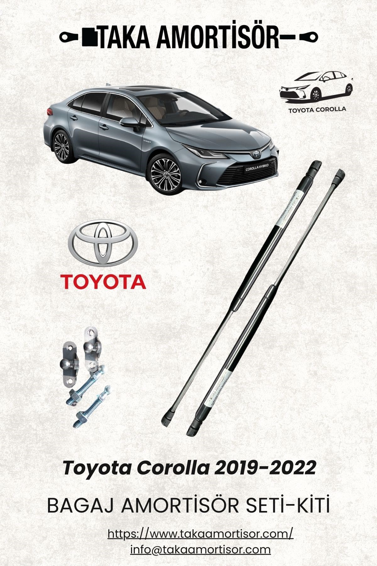 Toyota Corolla 2019-2022 Otomatik Bagaj Amortisörü KİTİ- SET