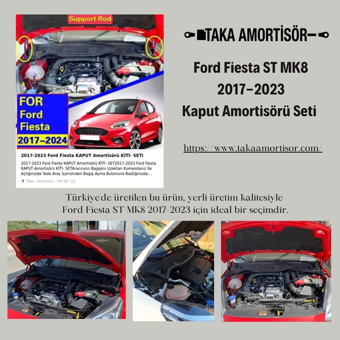 2017-2023 Ford Fiesta KAPUT Amortisörü KİTİ- SET