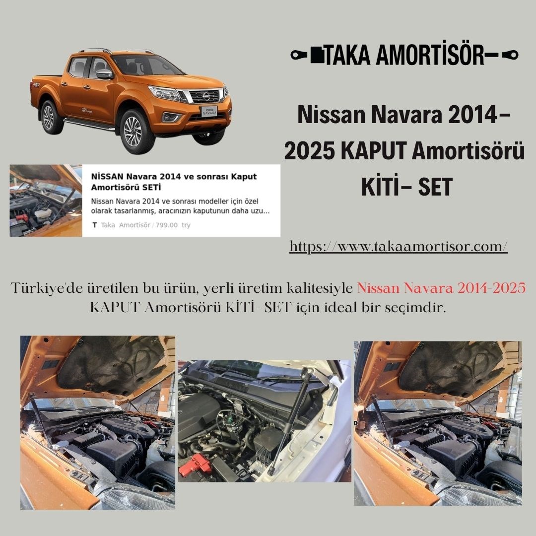 NİSSAN Navara 2014 ve sonrası Kaput Amortisörü SETİ