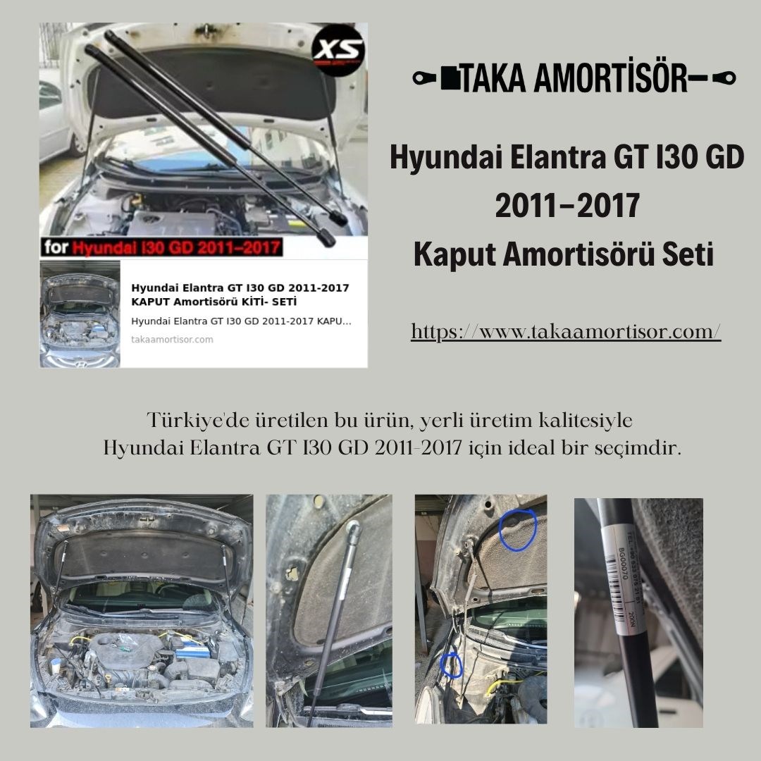 Hyundai Elantra GT I30 GD 2011-2017 KAPUT Amortisörü KİTİ- SETİ