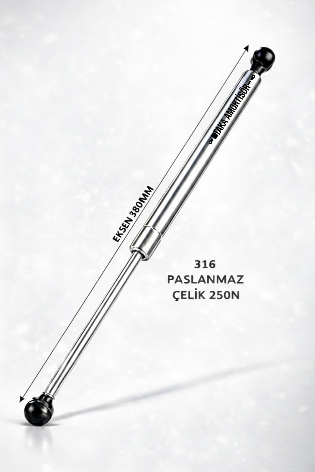 PASLANMAZ INX 316 GAZLI AMORTİSÖR MARİNE TİPİ - Taka 380mm 250N - Tekne ve Yat Tipi
